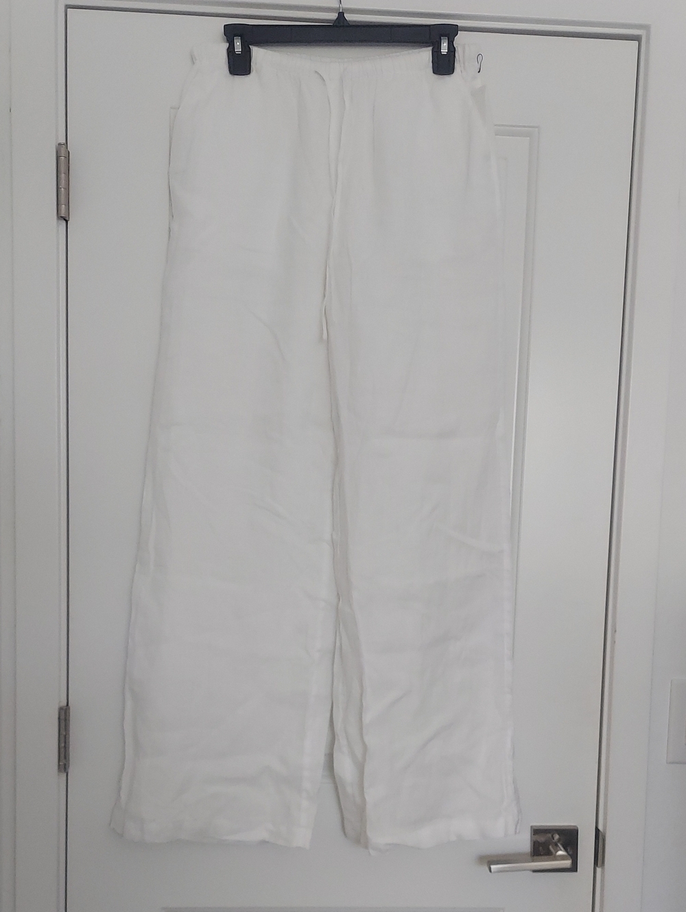 Caslon White Linen-Blend Wide Leg Pants
